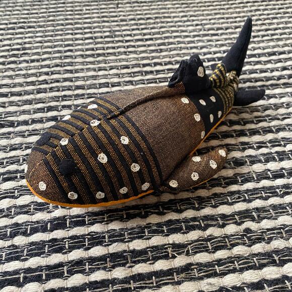 🌿Barbara Samsoni Hand Woven Made Black Orange Stitched Shark Made In Sri Lanka - Picture 3 of 6